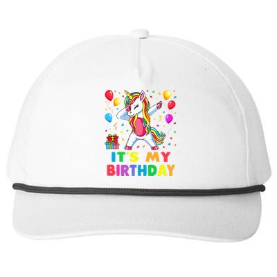 Brother of The Birthday Girl Unicorn Dabbing Party  Snapback Five-Panel Rope Hat