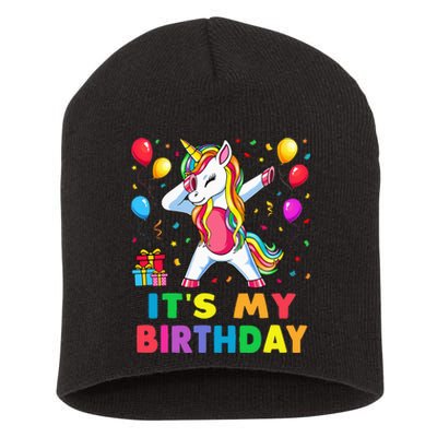 Brother of The Birthday Girl Unicorn Dabbing Party  Short Acrylic Beanie