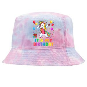 Brother of The Birthday Girl Unicorn Dabbing Party  Tie-Dyed Bucket Hat