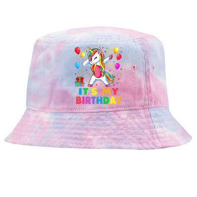 Brother of The Birthday Girl Unicorn Dabbing Party  Tie-Dyed Bucket Hat