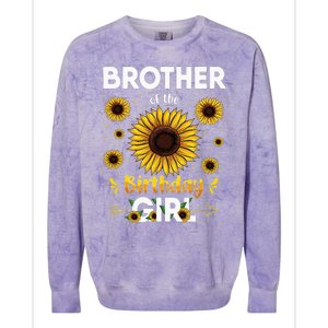 Brother Of The Birthday Sunflower Party Family Matching Colorblast Crewneck Sweatshirt