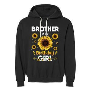 Brother Of The Birthday Sunflower Party Family Matching Garment-Dyed Fleece Hoodie