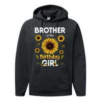 Brother Of The Birthday Sunflower Party Family Matching Performance Fleece Hoodie