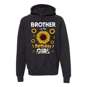 Brother Of The Birthday Sunflower Party Family Matching Premium Hoodie