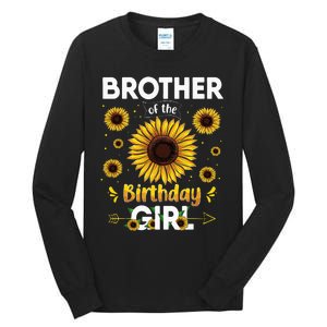 Brother Of The Birthday Sunflower Party Family Matching Tall Long Sleeve T-Shirt