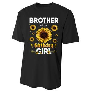 Brother Of The Birthday Sunflower Party Family Matching Performance Sprint T-Shirt