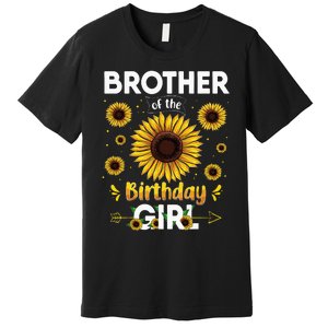 Brother Of The Birthday Sunflower Party Family Matching Premium T-Shirt