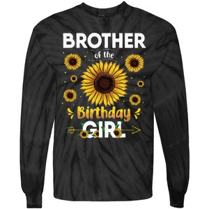 Brother Of The Birthday Sunflower Party Family Matching Tie-Dye Long Sleeve Shirt