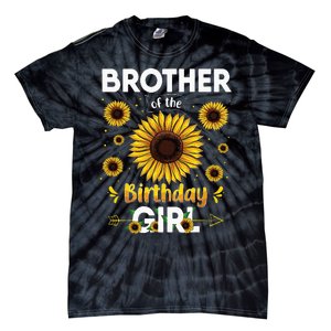 Brother Of The Birthday Sunflower Party Family Matching Tie-Dye T-Shirt