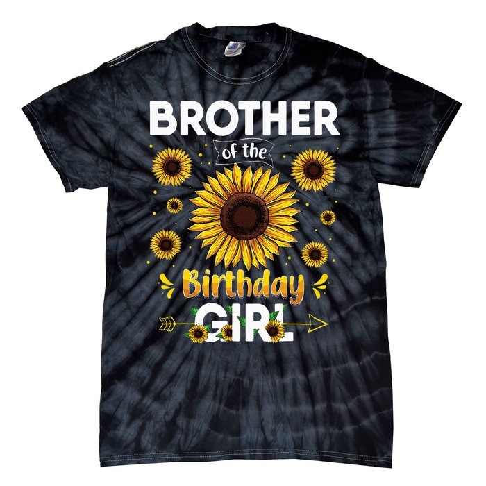 Brother Of The Birthday Sunflower Party Family Matching Tie-Dye T-Shirt