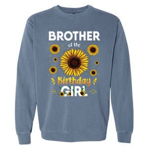 Brother Of The Birthday Sunflower Party Family Matching Garment-Dyed Sweatshirt