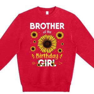 Brother Of The Birthday Sunflower Party Family Matching Premium Crewneck Sweatshirt