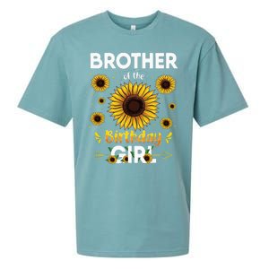 Brother Of The Birthday Sunflower Party Family Matching Sueded Cloud Jersey T-Shirt