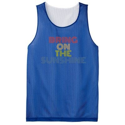 Bring On The Sunshine Summer Vacation Beach Vintage 70s Gift Mesh Reversible Basketball Jersey Tank