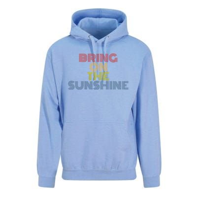 Bring On The Sunshine Summer Vacation Beach Vintage 70s Gift Unisex Surf Hoodie