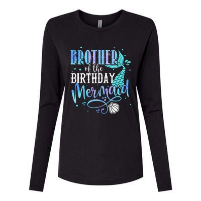 Brother Of The Birthday Mermaid Family Matching Party Squad Womens Cotton Relaxed Long Sleeve T-Shirt