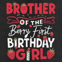 Brother Of The Berry First Birthday Girl Strawberry 7 Panel Mesh Trucker Snapback Hat