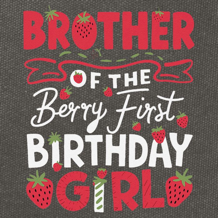 Brother Of The Berry First Birthday Girl Strawberry Cotton Canvas Backpack
