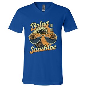 Bring On The Sunshine Summer Sun Beach Waves Gift V-Neck T-Shirt