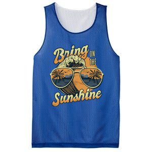 Bring On The Sunshine Summer Sun Beach Waves Gift Mesh Reversible Basketball Jersey Tank