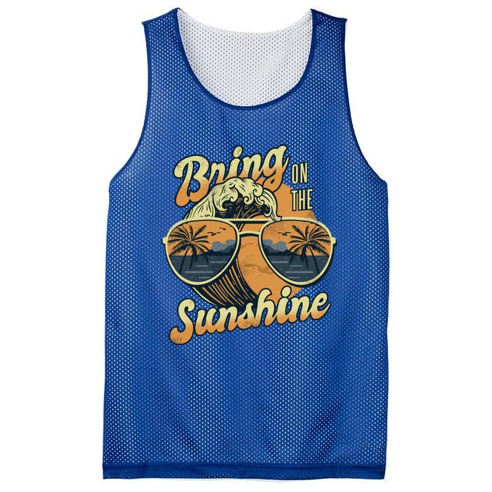 Bring On The Sunshine Summer Sun Beach Waves Gift Mesh Reversible Basketball Jersey Tank