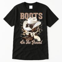 Boots On The Ground Black Cowgirl Western Where Them Fans  Tall T-Shirt