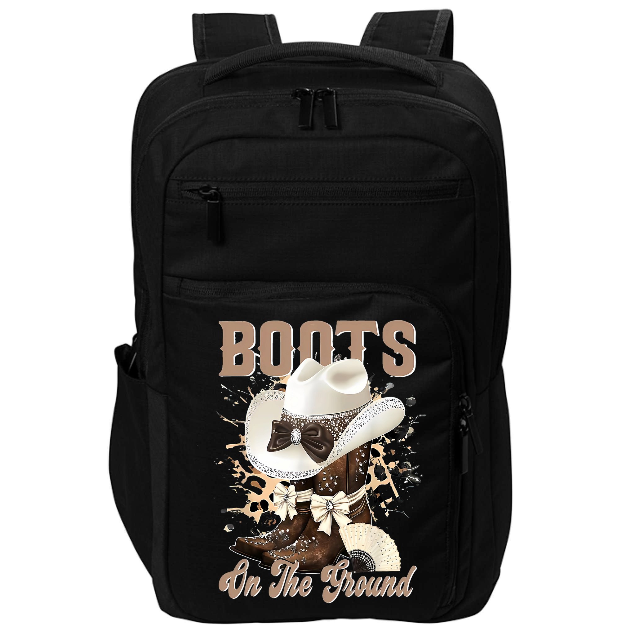 Boots On The Ground Black Cowgirl Western Where Them Fans  Impact Tech Backpack