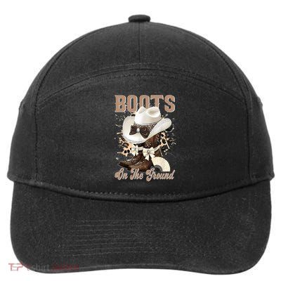 Boots On The Ground Black Cowgirl Western Where Them Fans  7-Panel Snapback Hat