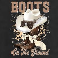 Boots On The Ground Black Cowgirl Western Where Them Fans  11oz C Handle Ceramic Mug