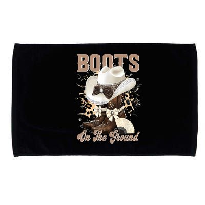 Boots On The Ground Black Cowgirl Western Where Them Fans  Microfiber Hand Towel