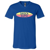 Bum Of The Beach Surfer Beach Sea Surfing Summertime Gift V-Neck T-Shirt