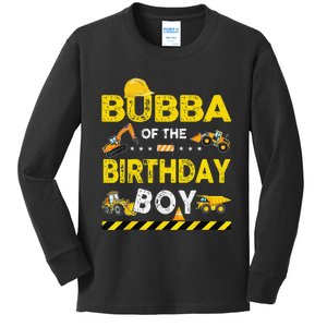 Bubba Of The Birthday Boy Construction Worker Birthday Kids Long Sleeve Shirt