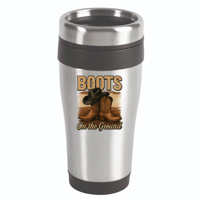Boots On The Ground Cowgirl Line Dance 16oz Travel Tumbler
