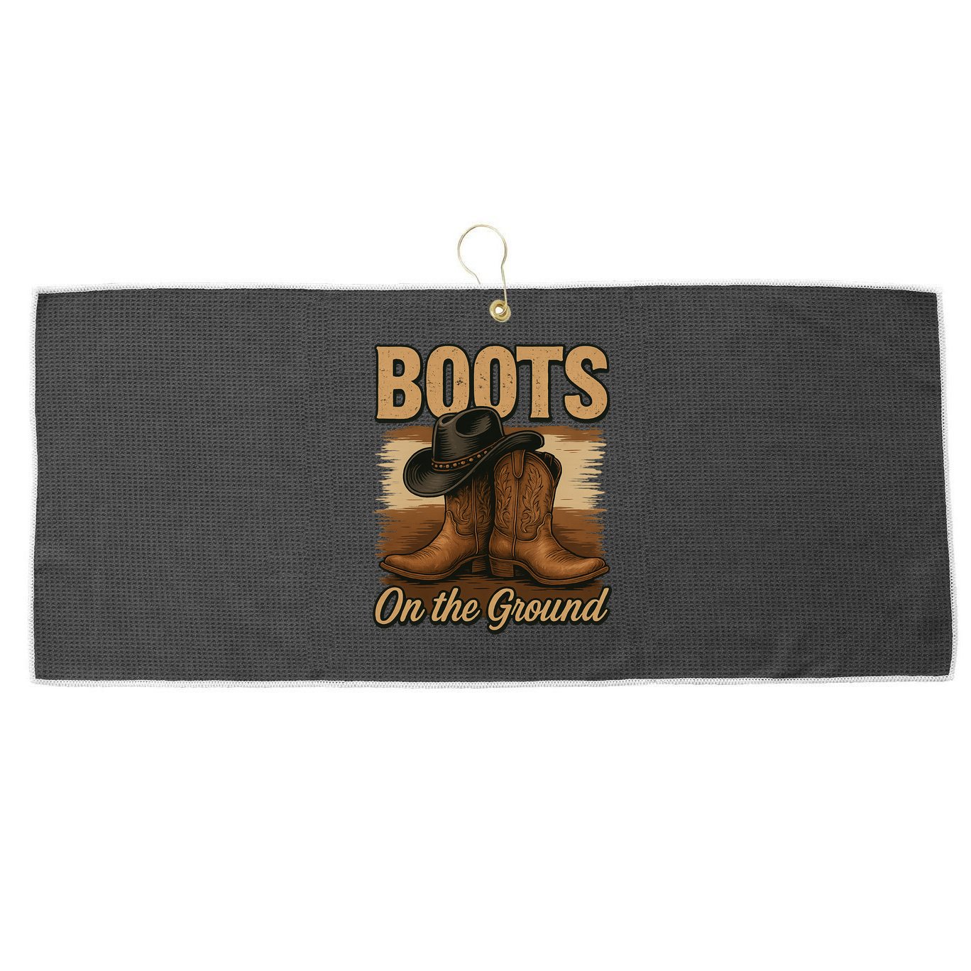Boots On The Ground Cowgirl Line Dance Large Microfiber Waffle Golf Towel