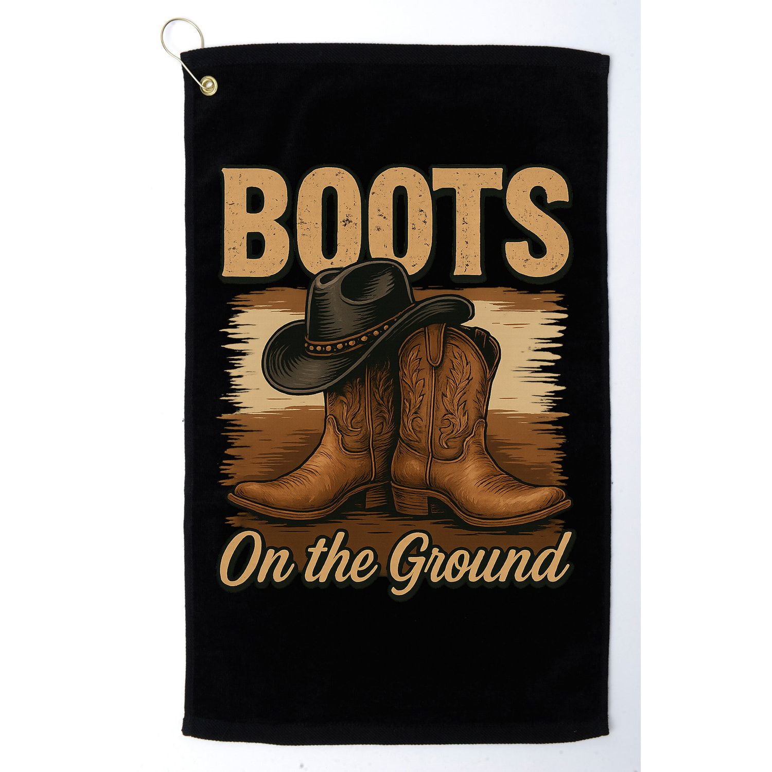 Boots On The Ground Cowgirl Line Dance Golf Towel