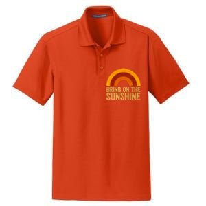 Bring On The Sunshine Gift Rainbow Retro Sunshine Meaningful Gift Dry Zone Grid Polo