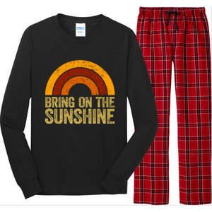 Bring On The Sunshine Gift Rainbow Retro Sunshine Meaningful Gift Long Sleeve Pajama Set