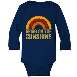 Bring On The Sunshine Gift Rainbow Retro Sunshine Meaningful Gift Baby Long Sleeve Bodysuit