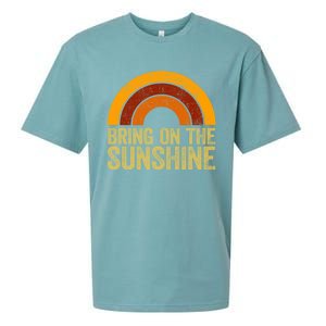 Bring On The Sunshine Gift Rainbow Retro Sunshine Meaningful Gift Sueded Cloud Jersey T-Shirt