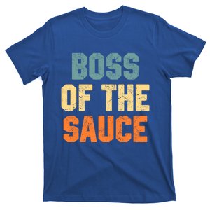 Boss Of The Sauce Meat Dad Joke Grilling Funny Grill Gift T-Shirt