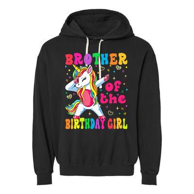 Brother of the Birthday Princess Dabbing Unicorn Garment-Dyed Fleece Hoodie