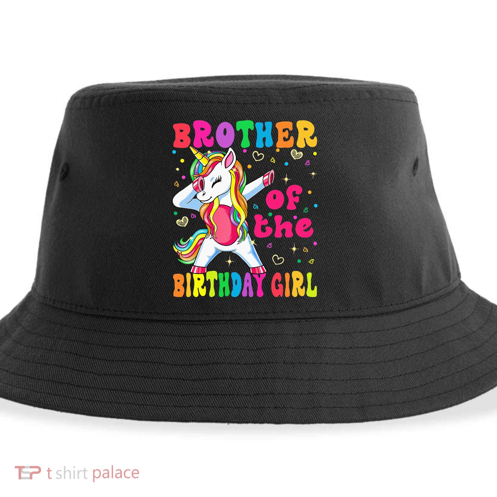Brother of the Birthday Princess Dabbing Unicorn Sustainable Bucket Hat