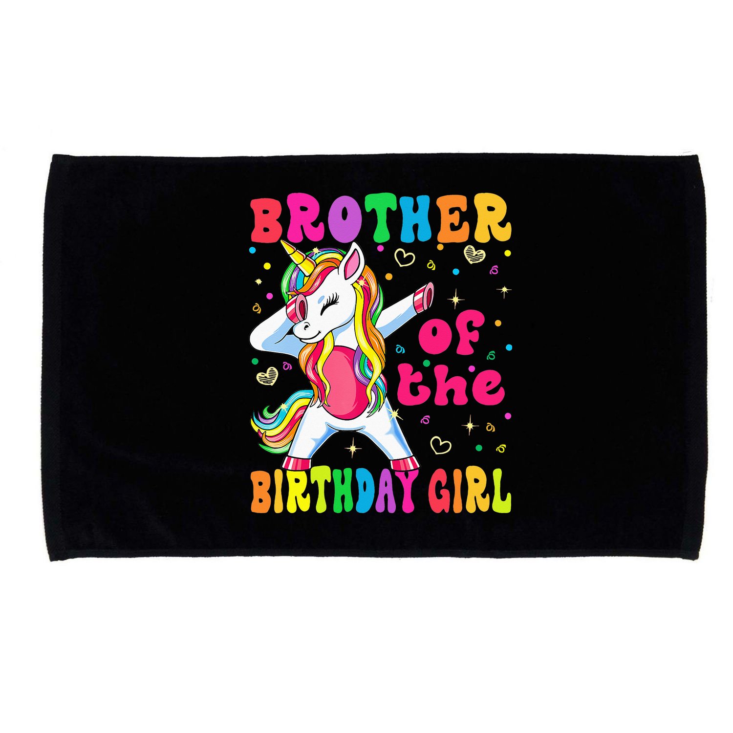 Brother of the Birthday Princess Dabbing Unicorn Microfiber Hand Towel