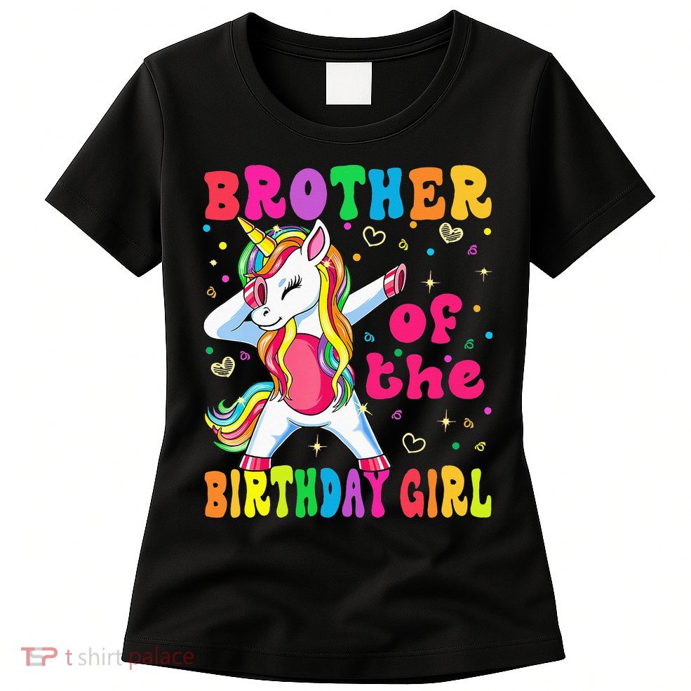 Brother of the Birthday Princess Dabbing Unicorn Womens T-Shirt