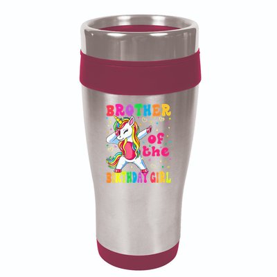 Brother of the Birthday Princess Dabbing Unicorn 16oz Travel Tumbler