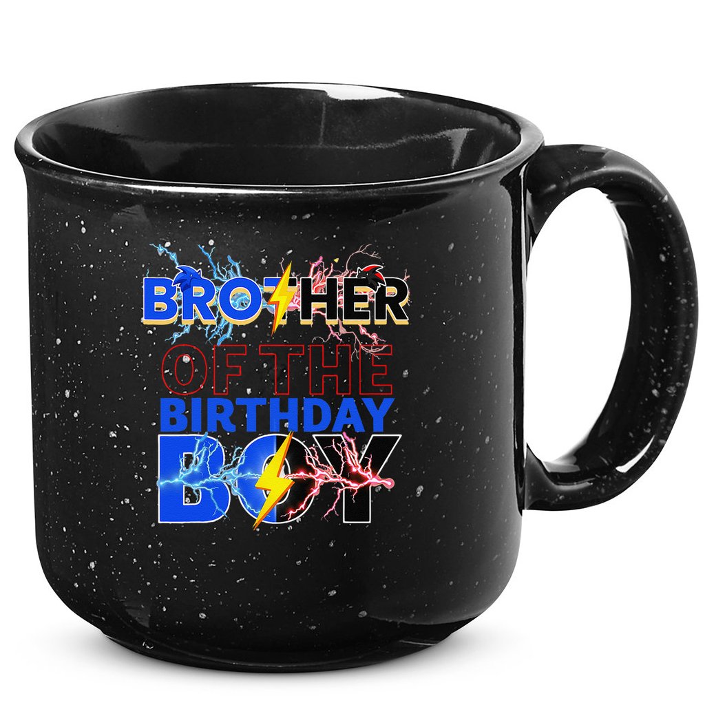 Brother Of The Birthday Hedgehog Family Party Decoration 15oz Campfire Ceramic Mug