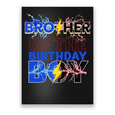 Brother Of The Birthday Hedgehog Family Party Decoration Poster