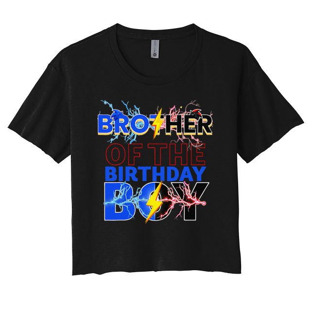 Brother Of The Birthday Hedgehog Family Party Decoration Crop Top