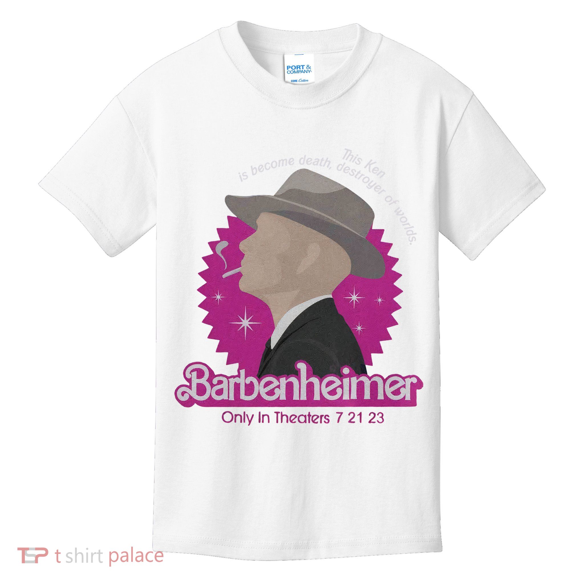 Barbenheimer Only Theaters 7 21 23 This Ken Is Become Death Destroyer Of Worlds Kids T-Shirt