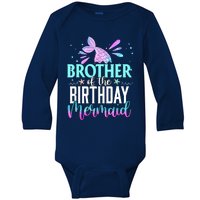 Brother Of The Birthday Mermaid Funny Matching Family Party Baby Long Sleeve Bodysuit